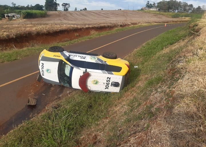 Viatura Da PM Tomba Na PR 364 Entre Palmital E Laranjal Correio Do