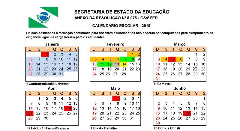 Educação divulga calendário escolar da rede estadual Correio do Cidadão Notícias de